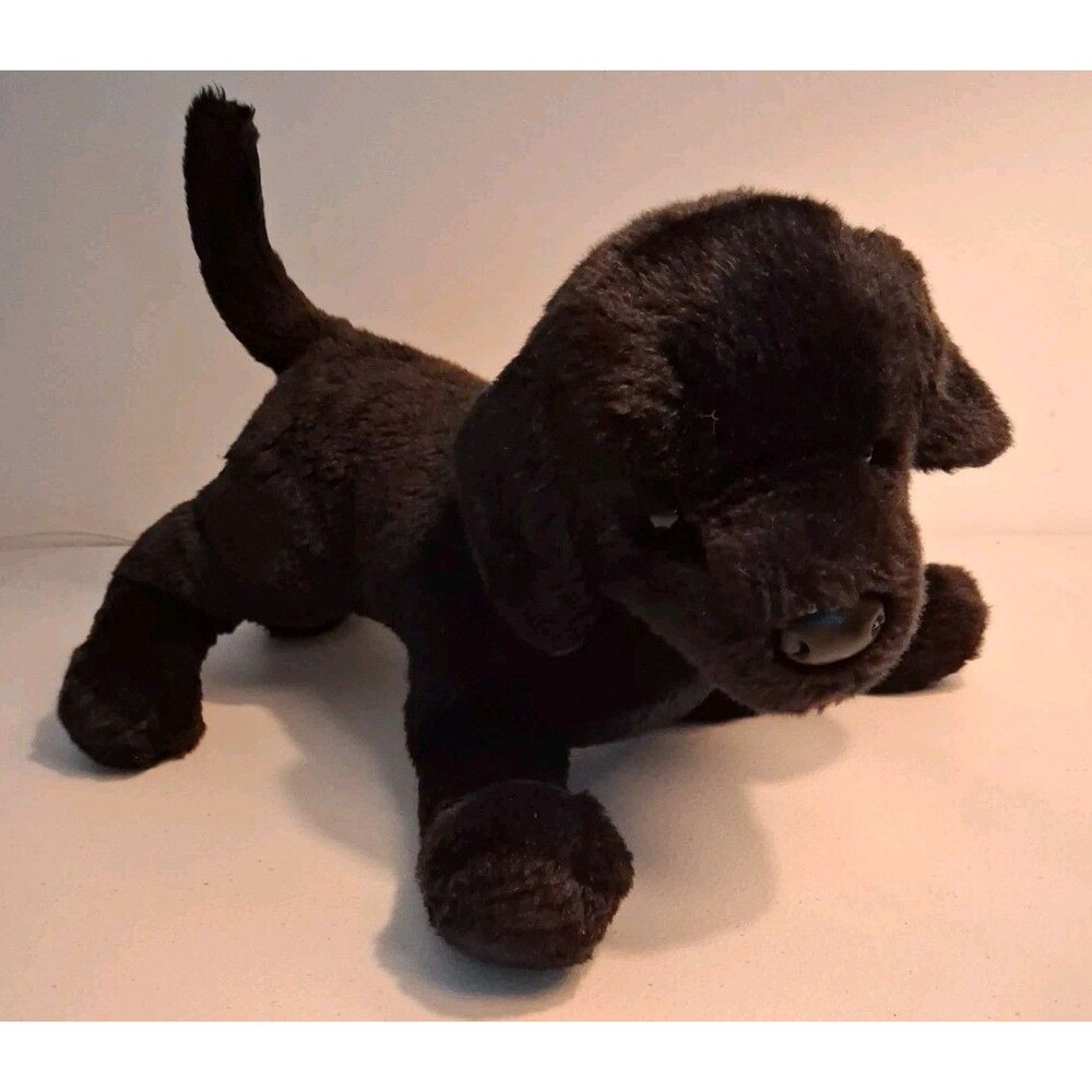 Vtg 90s Douglas Cuddle Toy Black Lab Labrador Retriever Puppy Plush 13” #1805